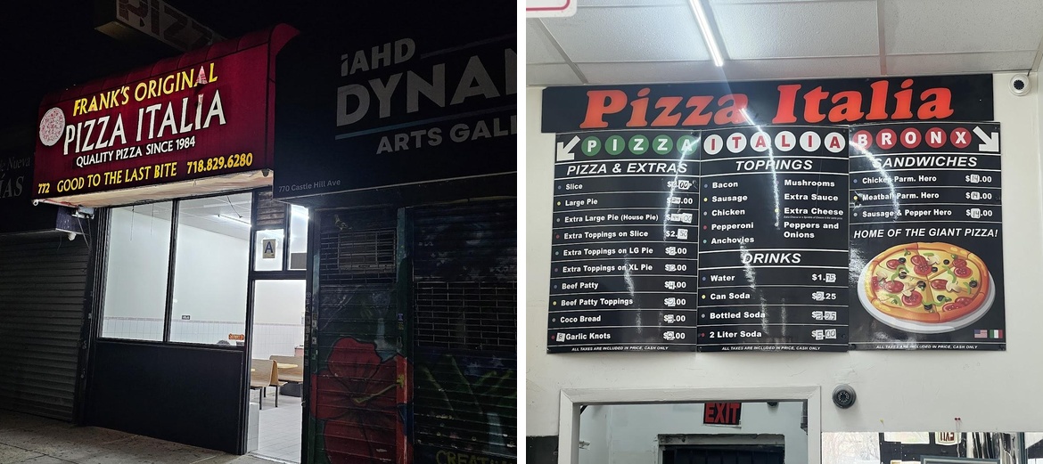 Frank's Original Pizza Italia Menu